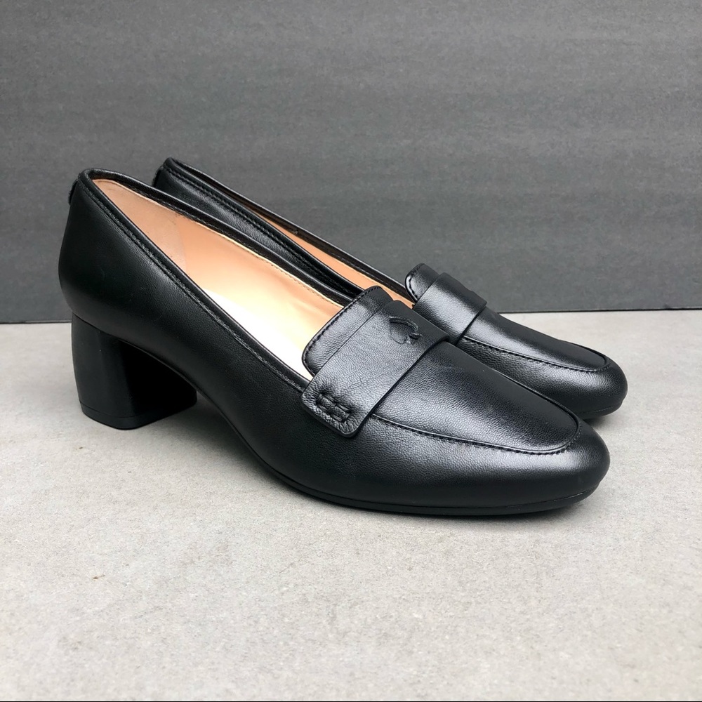 KATE SPADE heeled leather loafers size 6.5 NEW